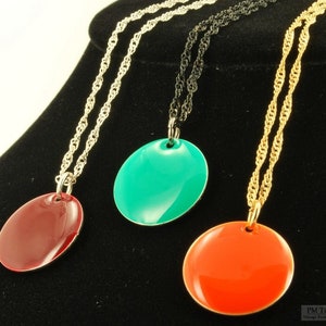 Circle shaped decorative pendants, in various designs & necklace options image 1