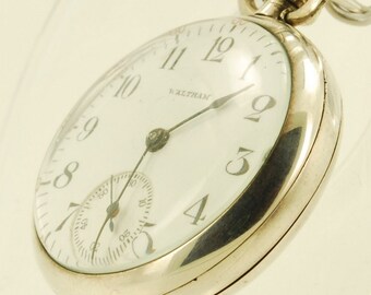 Waltham grade 315 vintage ladies' pocket watch, 3-0 size, 15 jewels, Sterling silver case, Mary Aquinas script