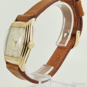 Everbright Watch Co. for Acme vintage wrist watch, 17 jewels, impressive yellow gold (filled) & stainless steel rectangular case