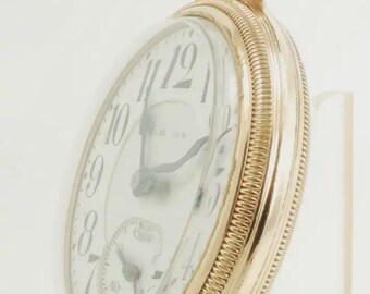 Elgin "Father Time" grade 454 vintage pocket watch, 16 size, 21 jewels, heavy yellow gold (filled) case