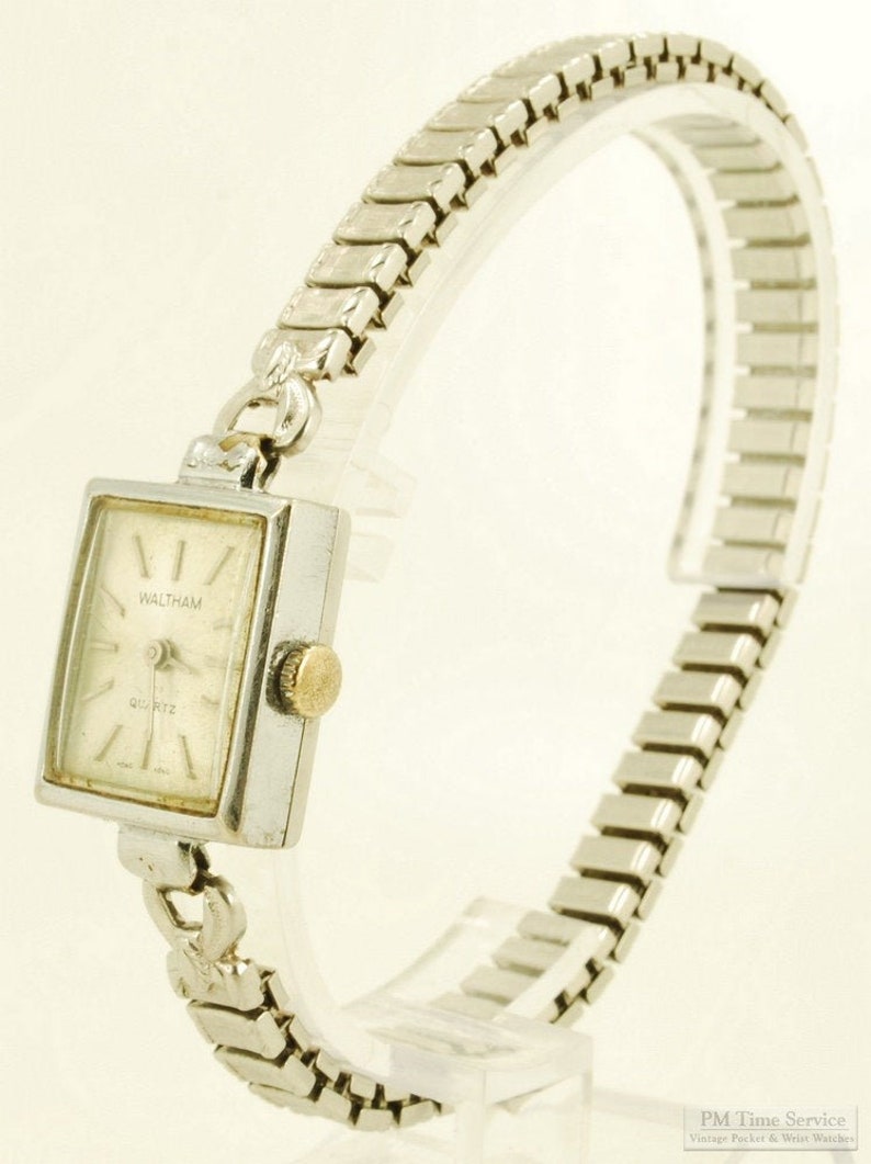 Waltham Ladies' Quartz Wrist Watch Elegant Silvertoned & Etsy