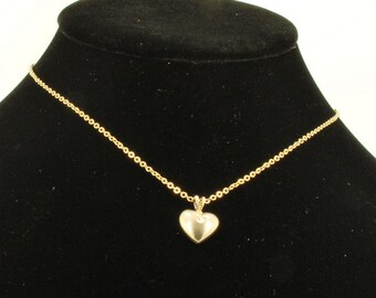 Yellow gold plated and crystal domed heart-shaped pendant with a matching 16" necklace