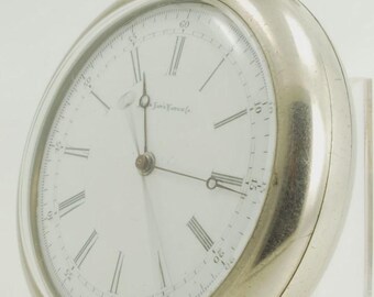 Elgin grade 83 vintage pocket watch, 16 size, 16 jewels, attractive silver-toned screw back & bezel salesman's display case
