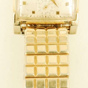 Wittnauer grade NM6 vintage wrist watch, 17 jewels, heavy yellow gold filled rectangular case image 4