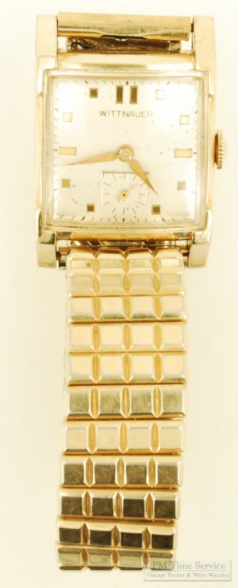 Wittnauer grade NM6 vintage wrist watch, 17 jewels, heavy yellow gold filled rectangular case image 4