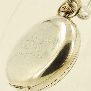 Waltham grade 315 vintage ladies' pocket watch, 3-0 size, 15 jewels, Sterling silver case, Mary Aquinas script image 3