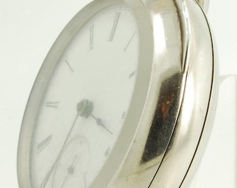 Illinois grade 2 vintage pocket watch, 18 size, 11 jewels, heavy smooth polish silver-toned HB&B case