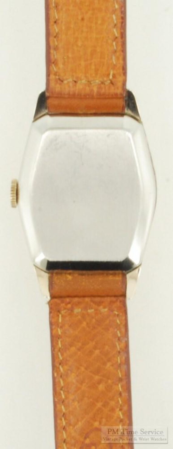 Everbright Watch Co. for Acme vintage wrist watch, 17 jewels, impressive yellow gold (filled) & stainless steel rectangular case View 5