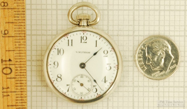 Waltham grade 315 vintage ladies' pocket watch, 3-0 size, 15 jewels, Sterling silver case, Mary Aquinas script image 9