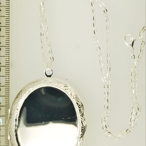 Large oval locket, choice of gemstone & glass cabochons, with necklace options silver; link chain