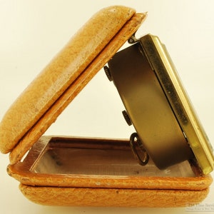 Florn Germany vintage travel alarm clock, square YBM & brass case, square foldable travel cover image 3