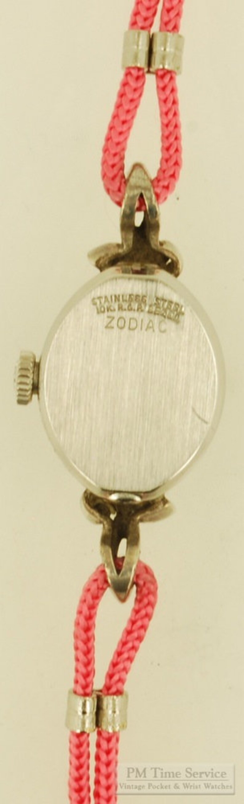 Zodiac grade 18A vintage ladies' wrist watch, 17 jewels, lovely white gold filled & stainless steel oval case with an 8-sided bezel zdjęcie 4