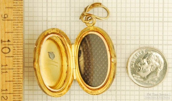 Gold-toned & crystal oval locket pocket watch cha… - image 5