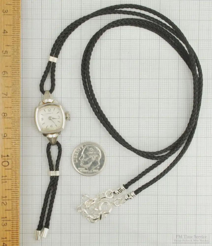 RUNNING! Vtg Caravelle by Bulova Ladies Watch with Black Cord Strap Vintage Repurposed Caravelle by Bulova Ladies main image 4