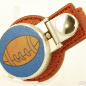 Milan II quartz belt watch, heavy chrome round case with football design image 2