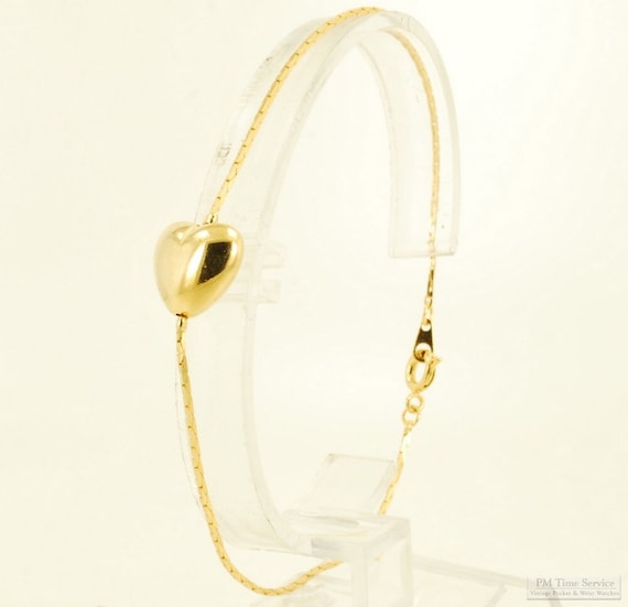 8" yellow gold plated snake-style link bracelet w… - image 1