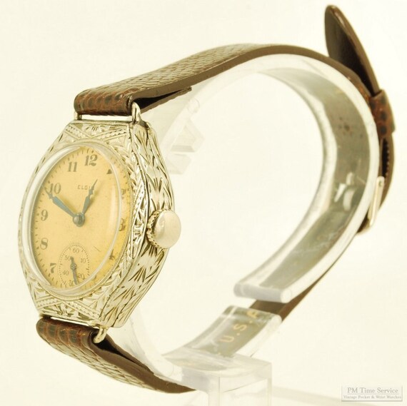 Elgin Grade 430 Vintage Ladies Wrist Watch 7 Jewels Lovely White Gold filled Hinged Round Engraved Case Etsy Canada