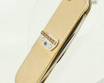 Gisen & Forsthoff vintage 14k goud, email, geelgoud gevuld en edelsteen Risdon mes, vijl en schaar zakhorlogeketting
