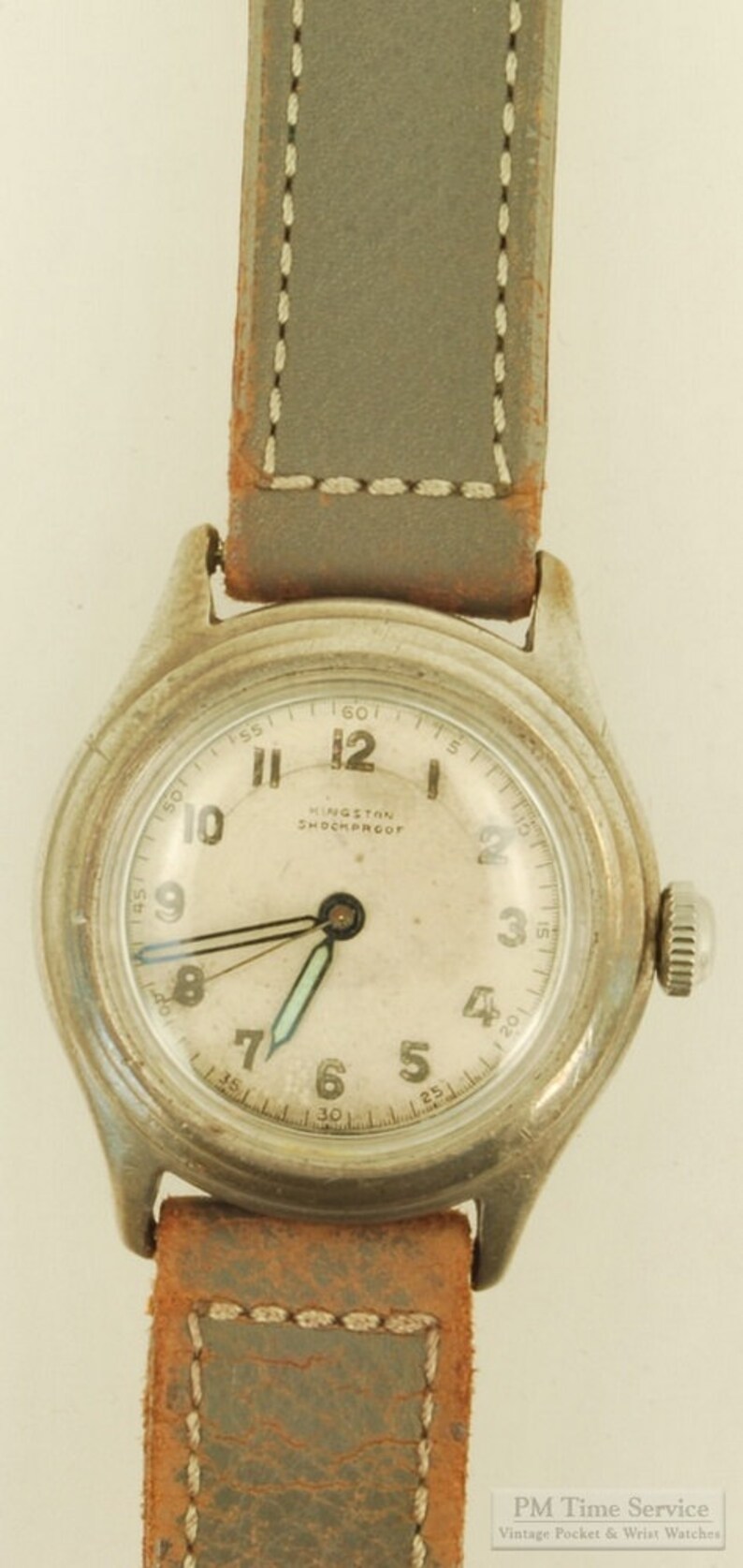 Kingston vintage wrist watch, 15 jewels, solid silver round water resistant case image 3