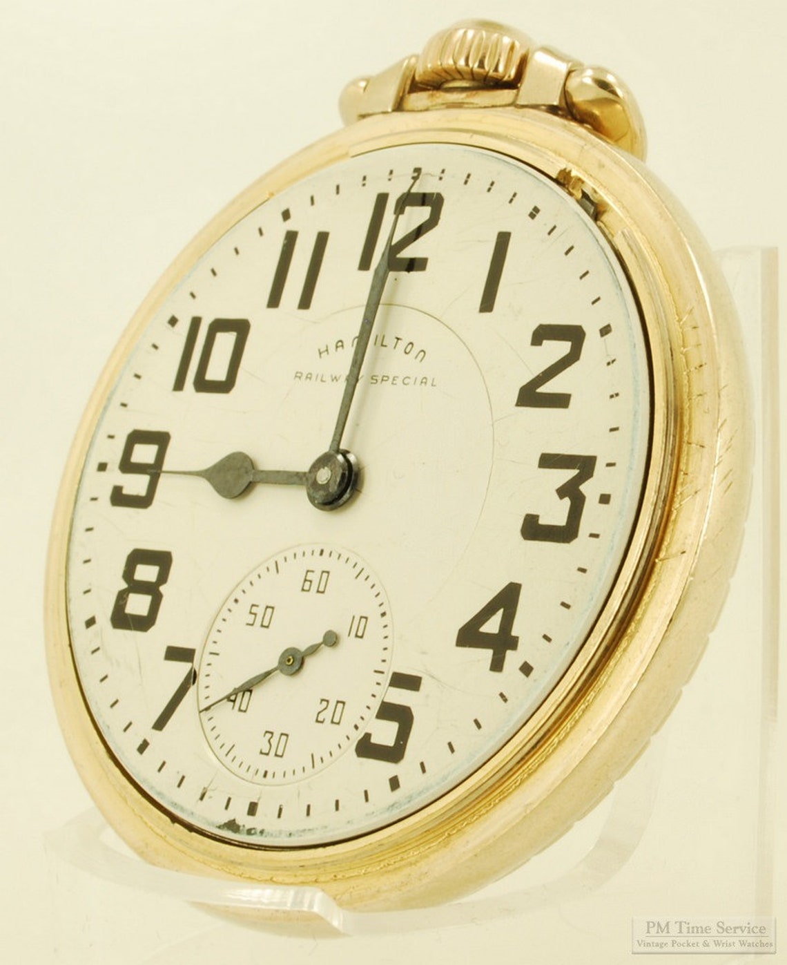 Montre De Poche Hamilton 992B Années 1940 - 21 Bijoux, Grade Chemin De Fer, Cadran Porcelaine