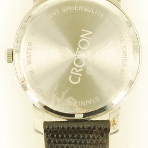 Croton Ermex quartz wrist watch, heavy oversized stainless steel round water-resistant case, boxed image 4