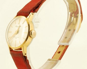 Seiko Sports Lady Diashock vintage ladies' wrist watch, 17 jewels, elegant gold-toned & stainless steel round case