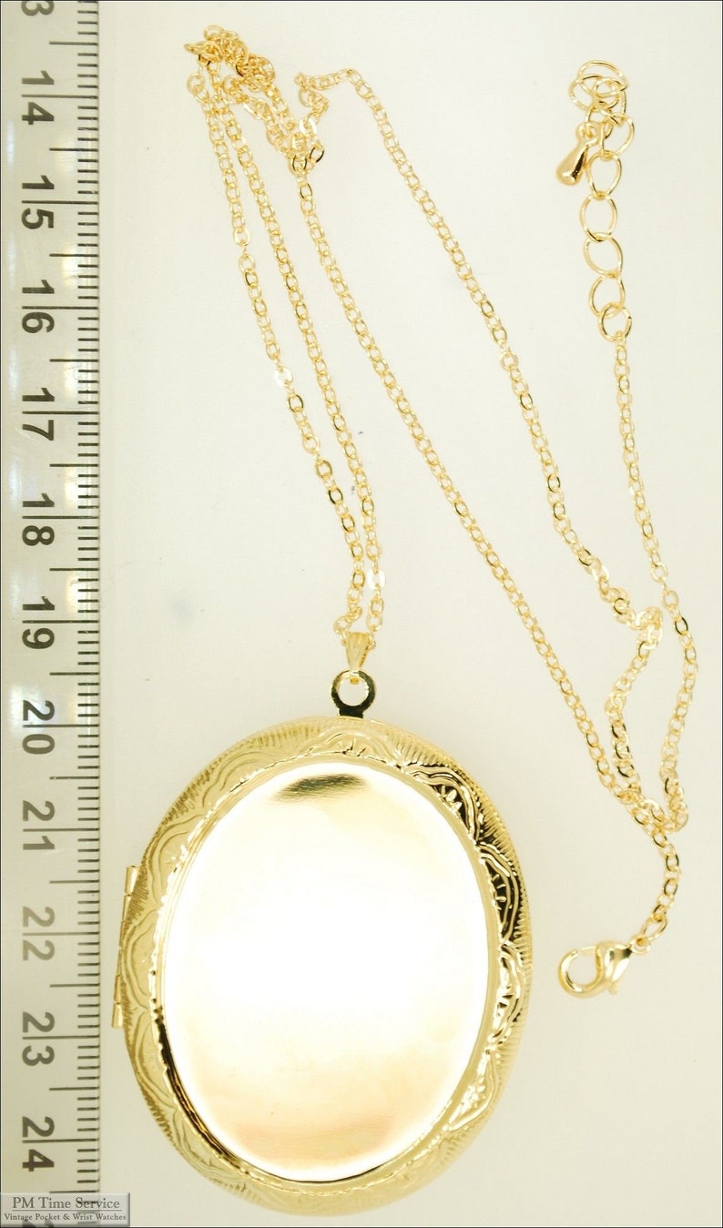 Large oval locket, choice of gemstone & glass cabochons, with necklace options gold; link chain