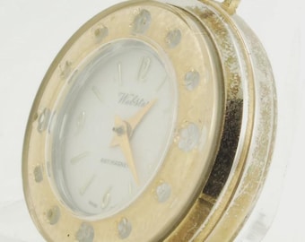 Bernard Schaffel "Webster" grade SZL vintage ladies' pocket watch, 1 jewel, gold-toned engraved case with fancy bezel