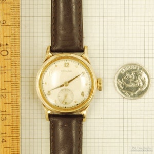 Hamilton vintage grade 747 wrist watch, 17 jewels, handsome yellow gold filled water-resistant Nordon model case image 6
