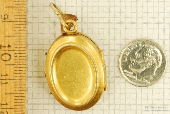 Gold-toned & crystal oval locket pocket watch cha… - image 6