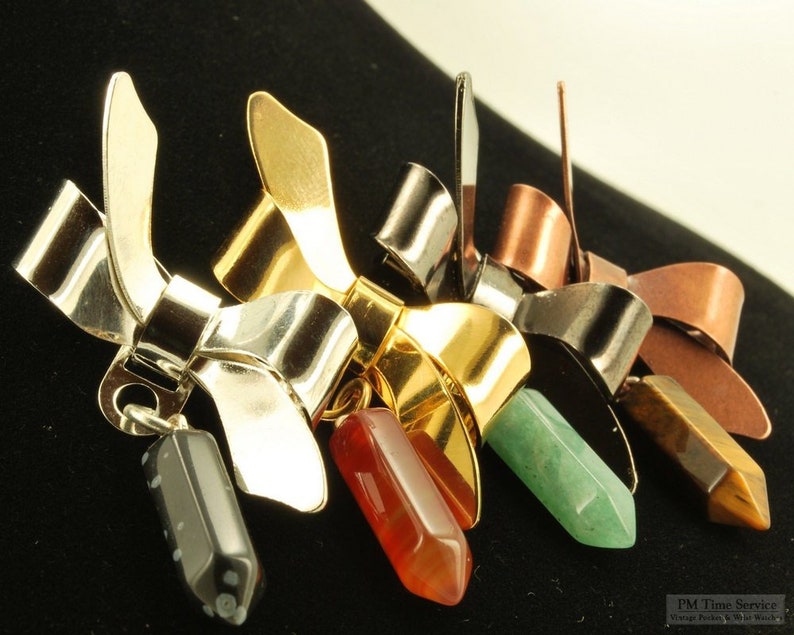 Hexagonal obelisk decorative pendants, in various designs & lapel pin options image 1