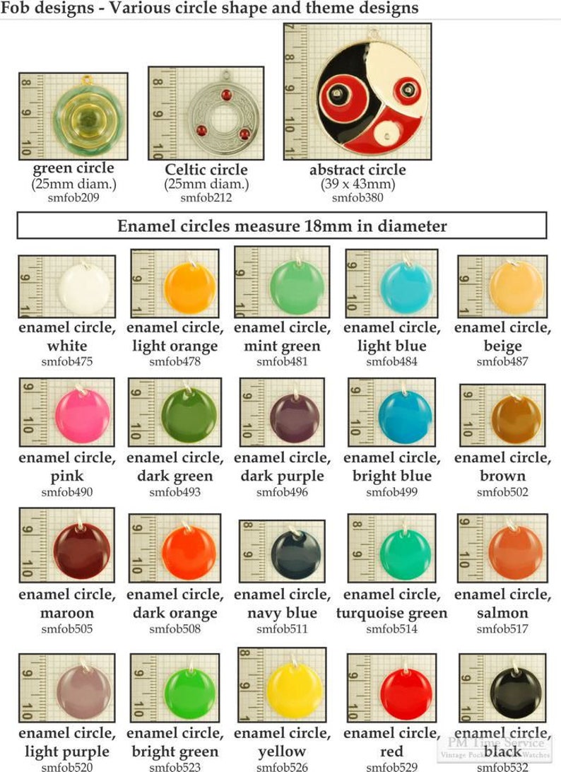 Circle shaped decorative pendants, in various designs & lapel pin options image 3