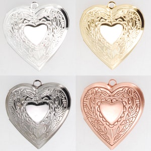 Heart shaped engraved locket, with a variety of material and necklace options image 5