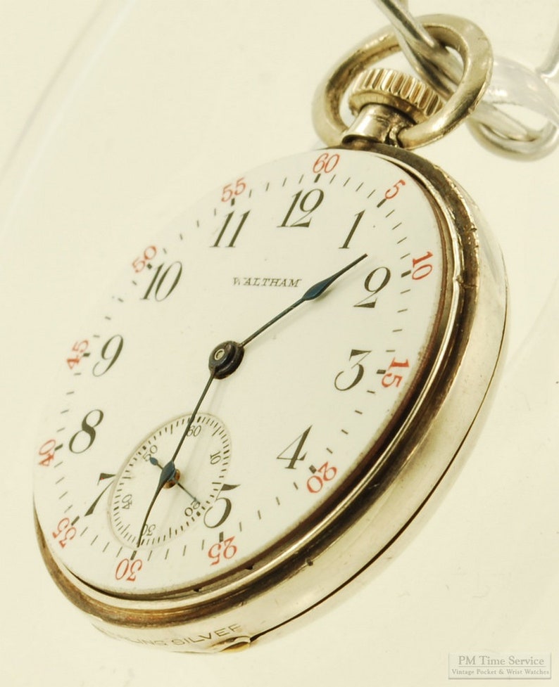 Waltham grade 315 vintage ladies' pocket watch, 3-0 size, 15 jewels, Sterling silver case, Mary Aquinas script image 2