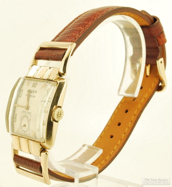 Montre Vintage Gruen Precision Veri-Thin Or 14 Carats - Remontage Manuel, 30 Mm, Bracelet Argent