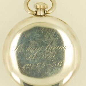 Waltham grade 315 vintage ladies' pocket watch, 3-0 size, 15 jewels, Sterling silver case, Mary Aquinas script image 7