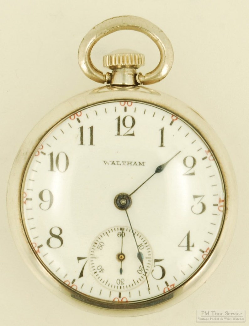 Waltham grade 315 vintage ladies' pocket watch, 3-0 size, 15 jewels, Sterling silver case, Mary Aquinas script image 6