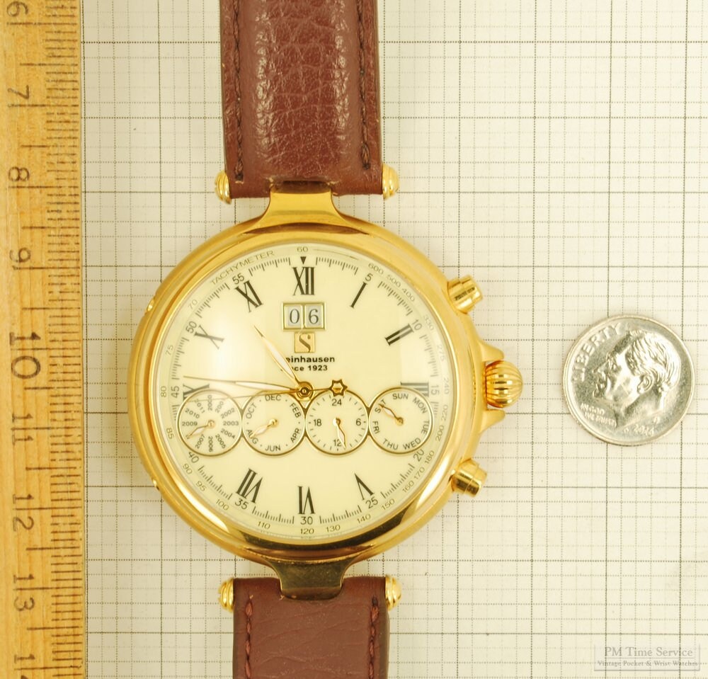 Steinhausen Automatic Aztec Limited Edition 4 Eyes Wrist Watch 21 Jewels Multi dial Gold toned Display Case Etsy