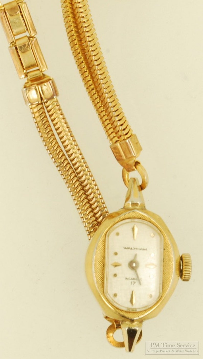 Waltham vintage ladies' wrist watch 17 jewels goldtoned Etsy
