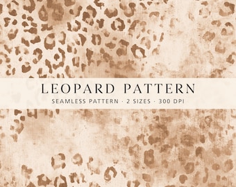 Cream Leopard Seamless Pattern, Grunge Animal Print Digital Paper, Neutral Cheetah Texture, Distressed Safari Fabric Design, Vintage Design