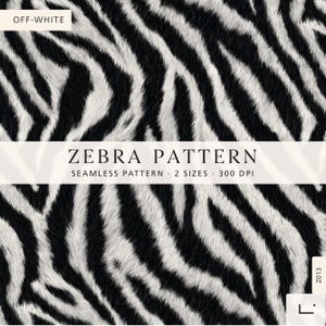 Zebra Fur Digital Pattern, Black and White Animal Print, Realistic Textured Zebra Stripes, Seamless Fabric Design