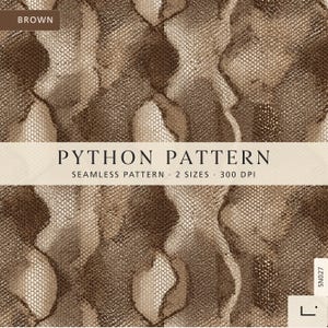 Brown Python Pattern, Luxury Snake Skin Print Digital Paper, Textured Reptile Animal Pattern, Seamless Fabric Design