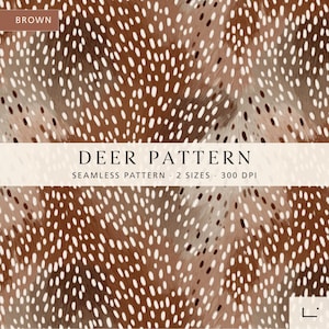 Deer Fur Seamless Repeat Pattern, Brown Digital Paper, Woodland Animal Texture, Fawn Nursery Print, Neutral Nature Fabric, Commercial Use