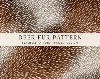 Hirschfellmuster, nahtloses digitales Papier mit Waldmotiv-Kunstfell, rustikaler brauner Reh-Tierdruck, herbstliches Stoffdesign, gemütliche Hüttentapete