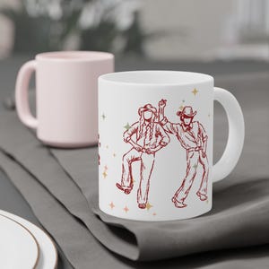 Dance First Think Later Mug, Line Dance Mug for Dancers, Country Western Gift, Ceramic Coffee Cup, Groovy Funky Dance Lover Mug