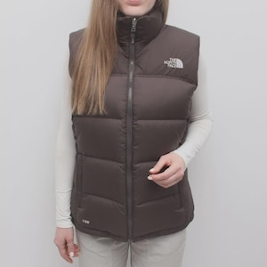 The North Face Women’s 1996 Nuptse Retro Brown Puffer Vest Goose Down 700 Vest Jacket