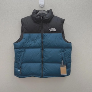New Men&#39;s North Face 1996 Retro Nuptse Puffer Vest 700 Down - Blue/Black