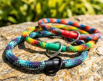 Collare per cani a infilare, realizzato in corda di alta qualità per arrampicata, stile nautico, da vela, da trekking, regolabile per cani attivi all'aperto.