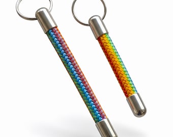 Portachiavi arcobaleno Pride, portachiavi LGBT, ciondolo per borsa Pride, tiretto per cerniera, ciondolo per zaino, regalo Gay Pride, accessorio queer, portachiavi con corda arcobaleno
