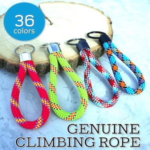 Genuine Rock Climbing Rope Keychain Custom Mountaineering Cord Key Chain Lanyard for Keys  Outdoor Enthusiast Adventure Boulderers Hike Gift